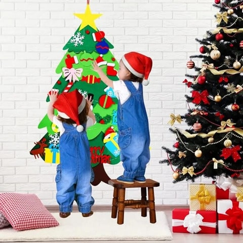 Whimsical DIY Felt Christmas Tree Decorating 32PC | MerryOwnTree™️