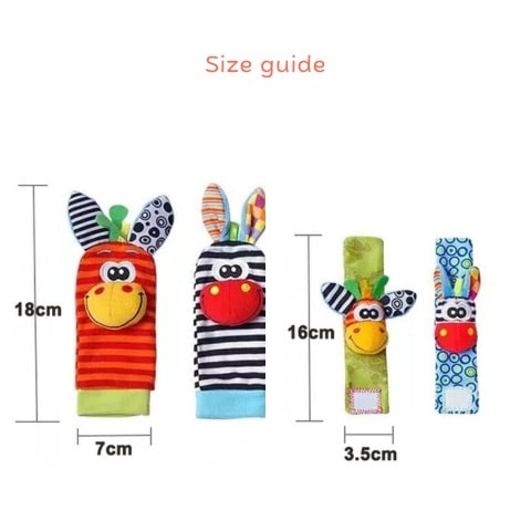 Rattling Sensory Plush Wristbands and Socks 4PC Set | JinglePlush™️