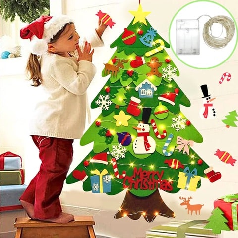 Whimsical DIY Felt Christmas Tree Decorating 32PC | MerryOwnTree™️