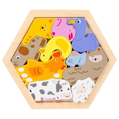 wooden farm puzzle