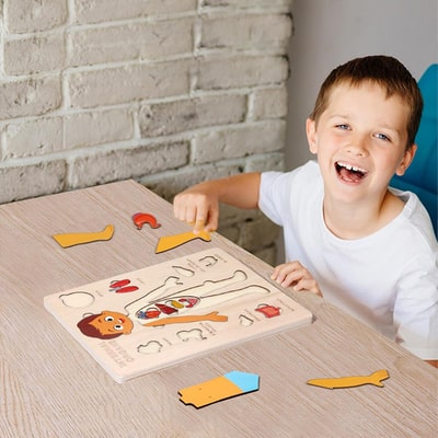 wooden puzzle boy