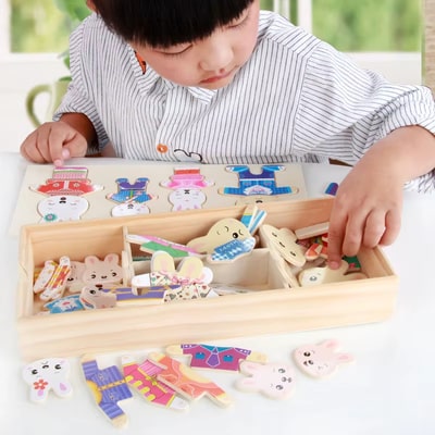 wooden puzzle rabbit