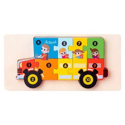 wooden puzzle school bus
