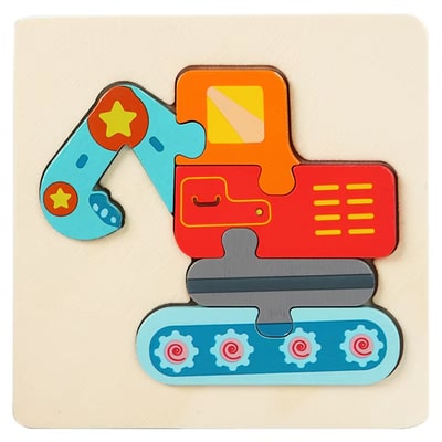 wooden puzzles excavator