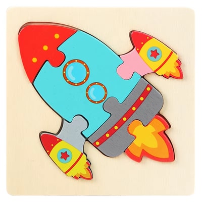 wooden puzzles rocket
