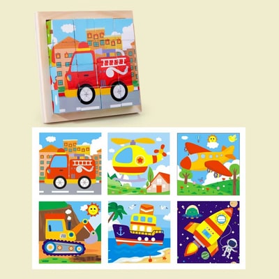 wooden puzzle vehicle