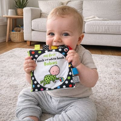 Black white books newborn