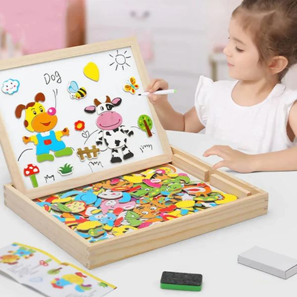 Magnetic board with magnets