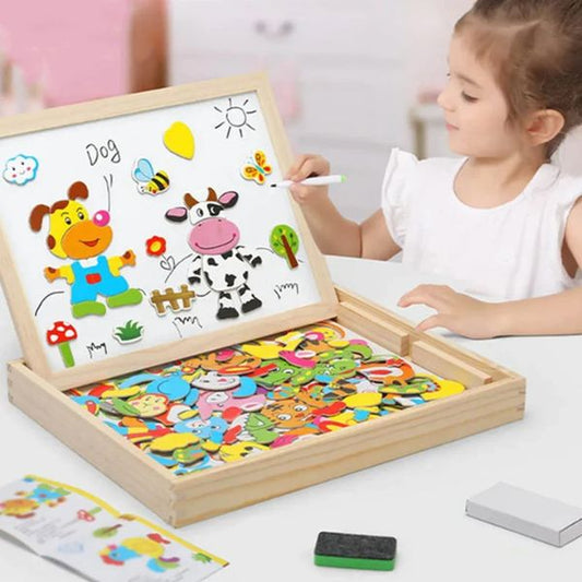 Magnetic board with magnets