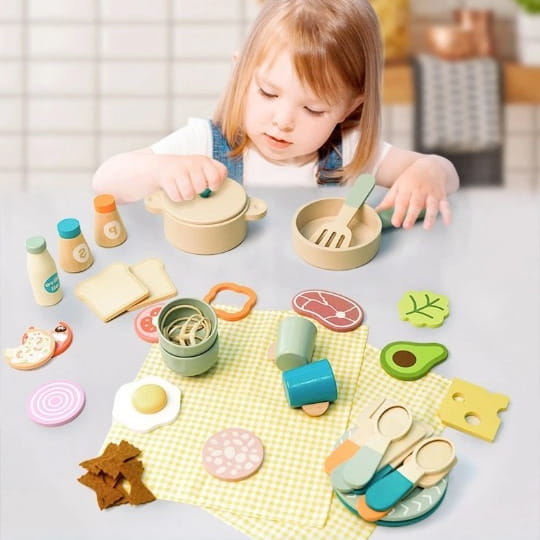 Wooden toy food