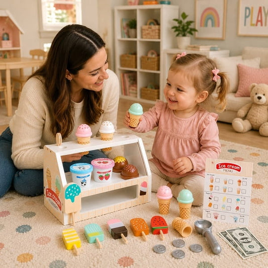 Wooden ice cream set
