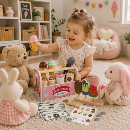 Wooden ice cream set