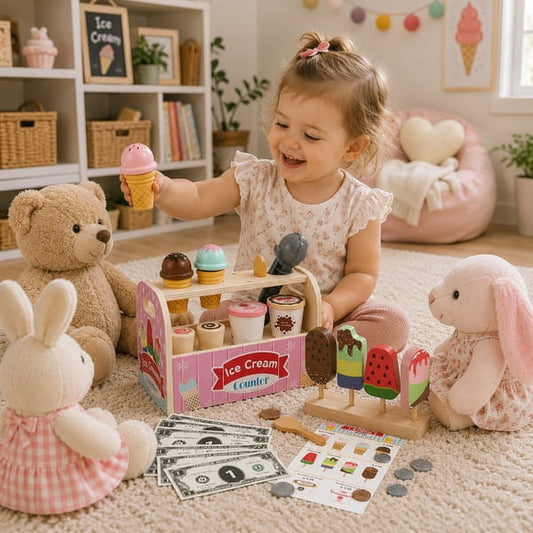 Wooden ice cream set