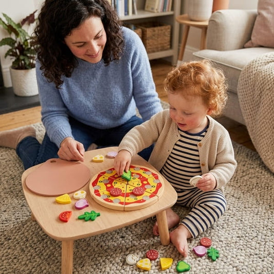Wooden pizza toy