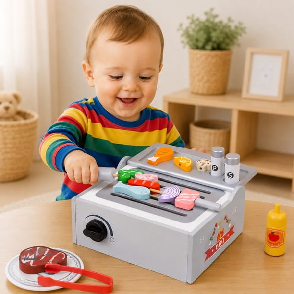 Wooden toy kitchen