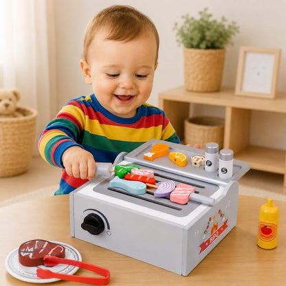 Wooden toy kitchen