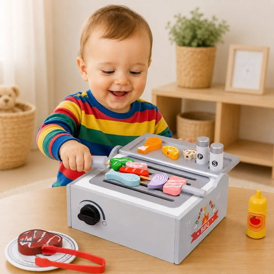 Wooden toy kitchen