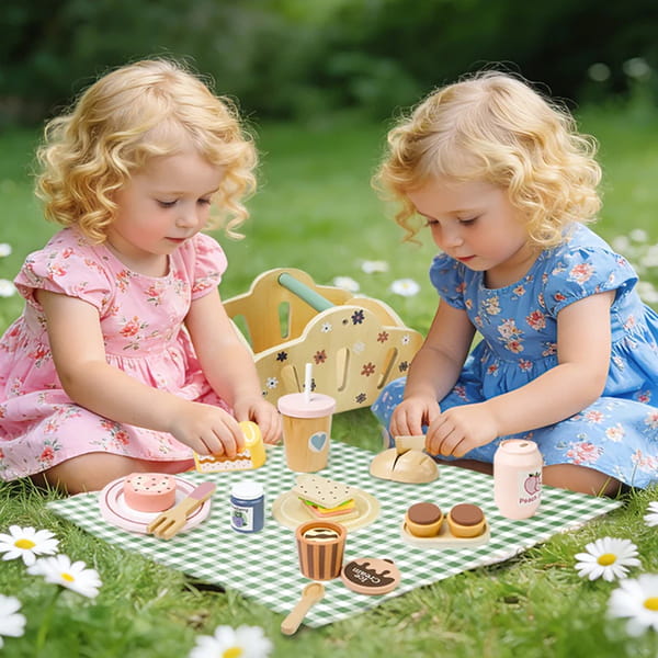Wooden toy kitchen