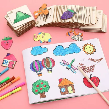 Adorable Wooden Montessori Drawing Stencils 20Pcs | SweetStencil™️