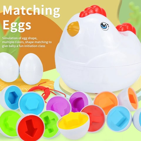 Colourful Realistic Matching Eggs for Babies 12PC | CrackaEggs™️