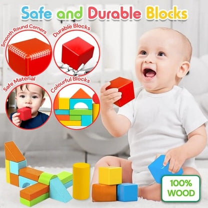 Colourful Wooden Montessori Blocks | WoodeeBlocks™️