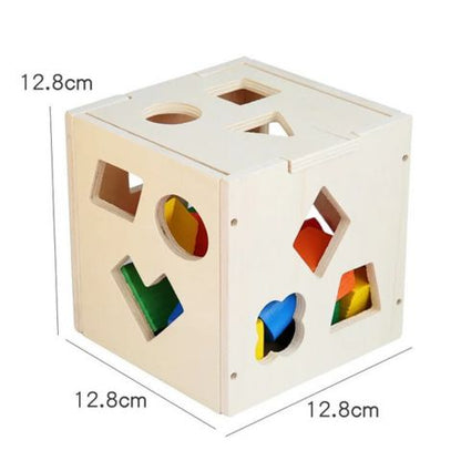 Vibrant Montessori Wooden Shape Cube | TactiCube™️