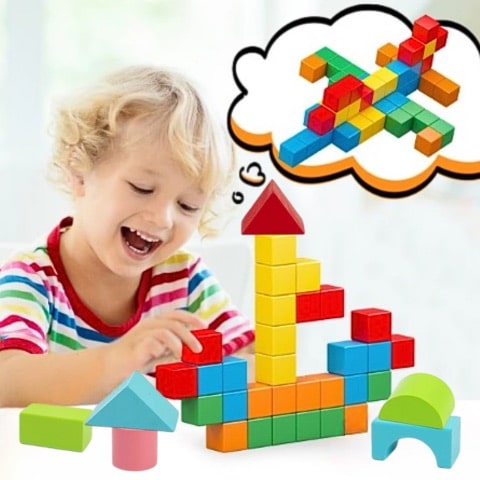 Colourful Wooden Montessori Building Blocks | WoodeeBlocks™️