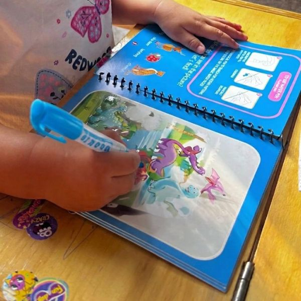 dinosaur with book