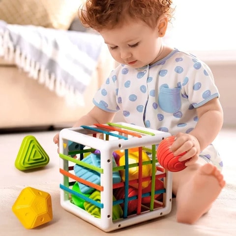 Montessori Cube Colour & Shape Learning for Babies | ShapeBox™️