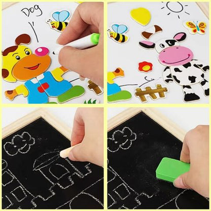 Magnetic Puzzle White&Black Drawing Board | SuperBoard™️