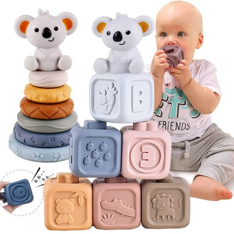 Squeezy Stacking Tower Blocks for Babies | SqueezyStack™️