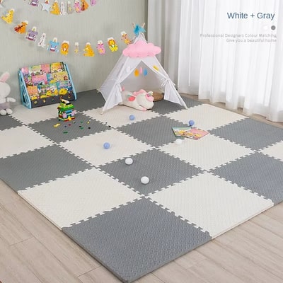white and grey mat