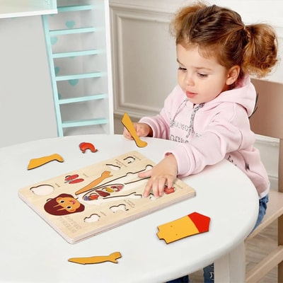 wooden puzzle girl