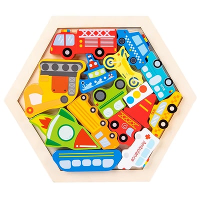 wooden vehicle puzzle