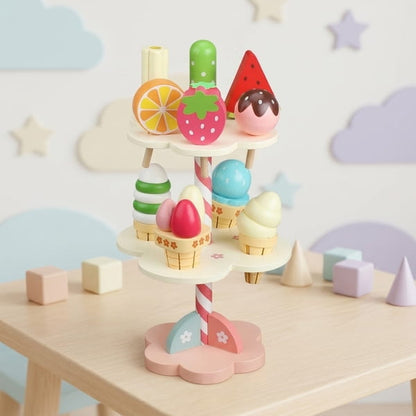 wooden ice cream set