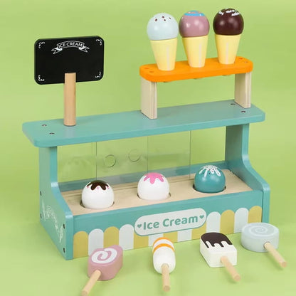 wooden ice cream set