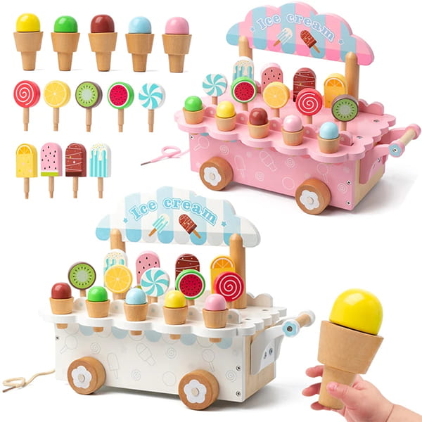 wooden ice cream set