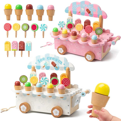 wooden ice cream set
