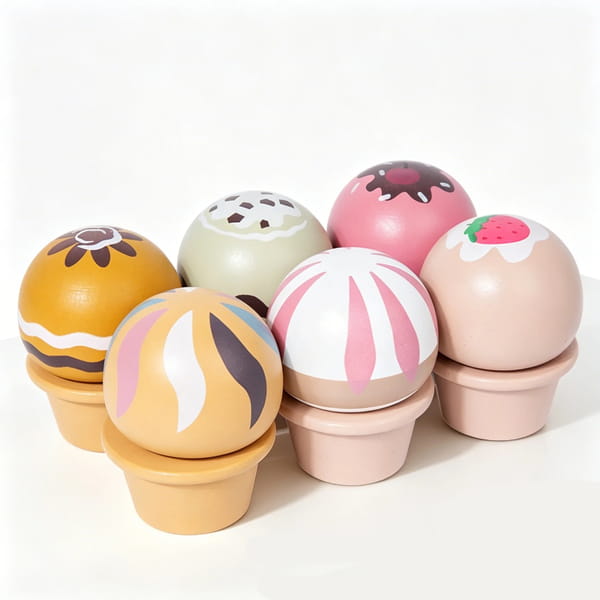 wooden ice cream set